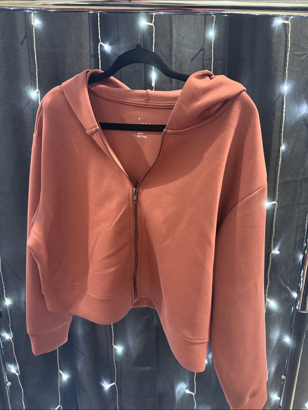 a new day Dusty Rose Zip-Up Hooded Sweatshirt